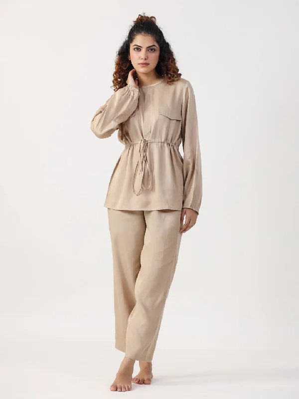 Women Beige modal co-ord set