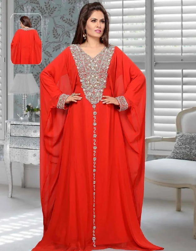 Betwing style kaftan With silver hand Embroidery