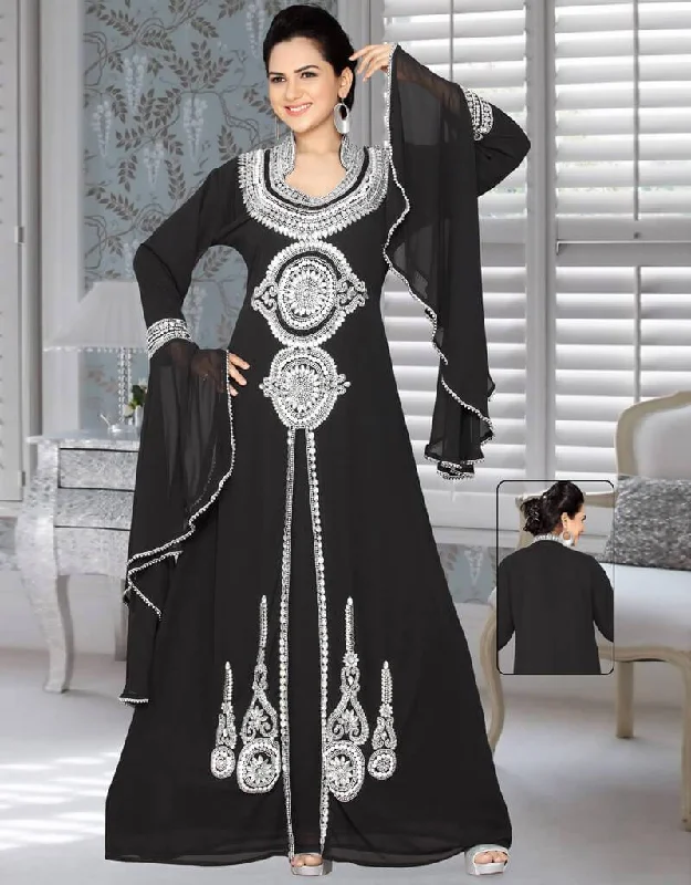 Designer Frill Sleeve Dubai style Front Slit Kaftan