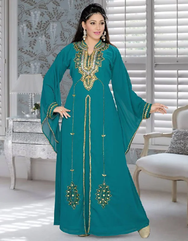 Dubai Style Party Wear Front Slit Kaftan