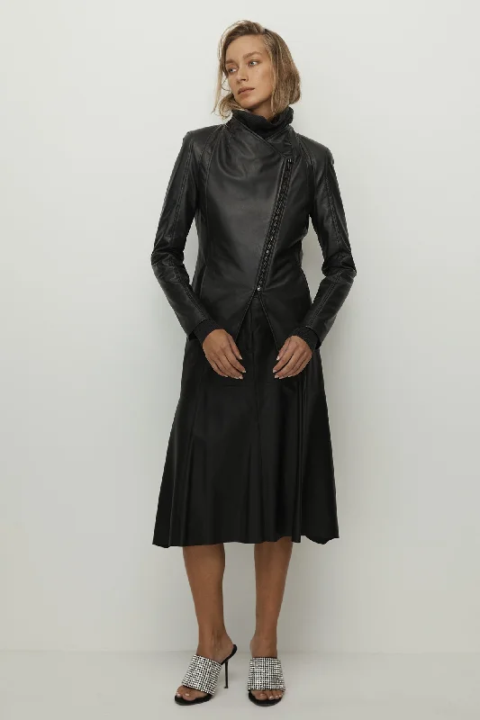 Elizabeth Jacket Vegetable Tanned Black Leather