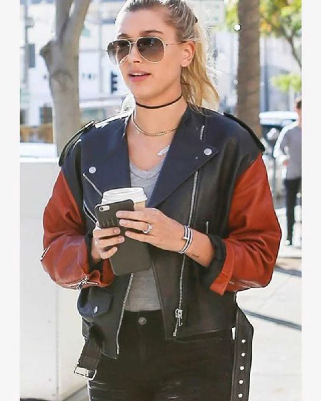 Hailey Baldwin Motorcycle Jacket