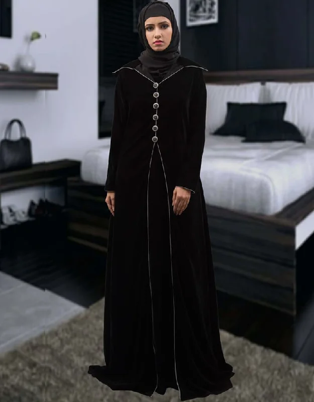 Chic Modern Dubai Style Abaya Black Color