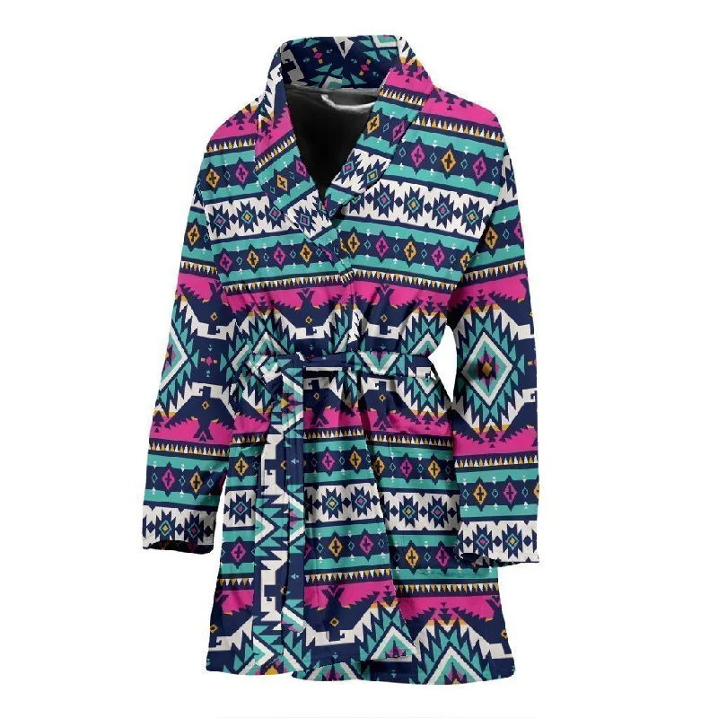 Native American Tribal Navajo Indians Aztec Print Women Long Robe