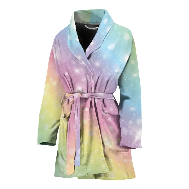 Pattern Print Rainbow Colorful Women Long Robe