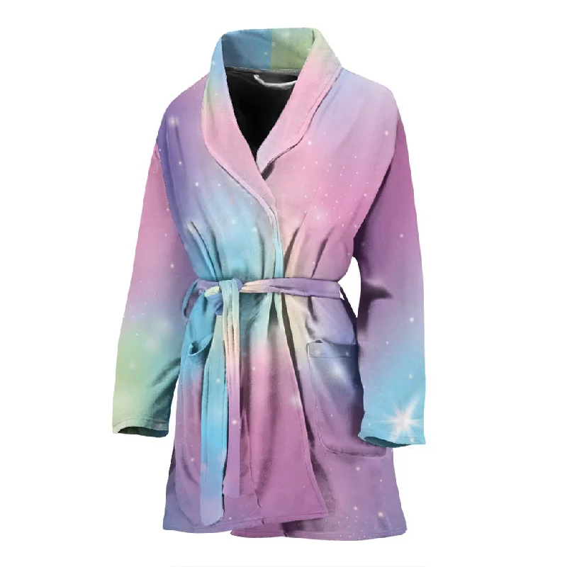 Rainbow Colorful Pattern Print Women Long Robe