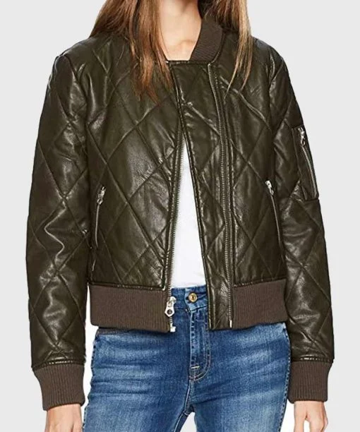 The 100 S06 Raven Reyes Quilted Bomber Jacket