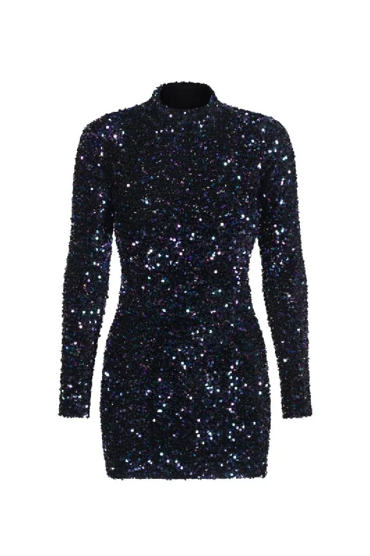 BRACCIANO BLUE SEQUIN MINI DRESS