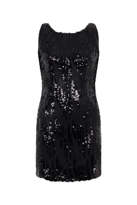 SEQUIN EMBELLISHED OPEN BACK MINI DRESS