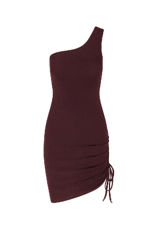 THE COCO TERRY ASYMMETRICAL MINI DRESS