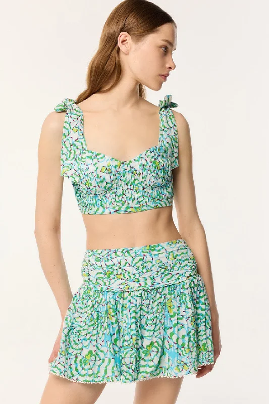 Mini Skirt Colleen - Green Wings Flower