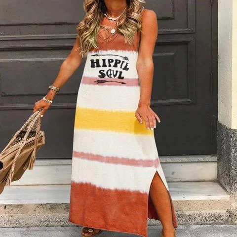 Willow Hippie Striped Maxi Dress