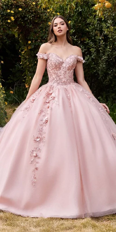 Cinderella Divine CD0185 Off The Shoulder Layered Tulle Ball Gown