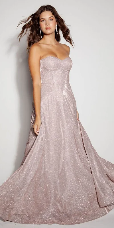 Eureka 9878 Glitter Jersey A-Line Formal Gown