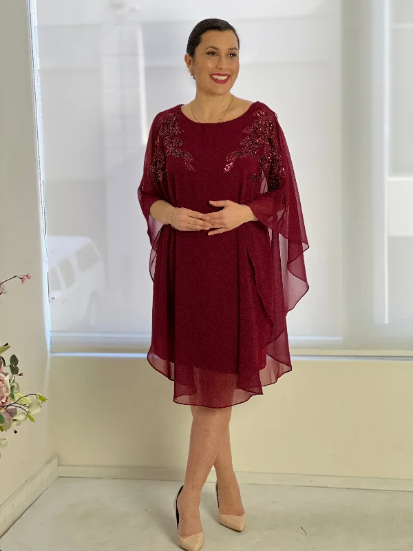 Harlow Burgundy Evening Dress