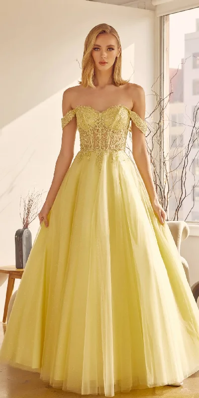 Juliet 280 Off the Shoulder Embroidered Tulle Ball Gown