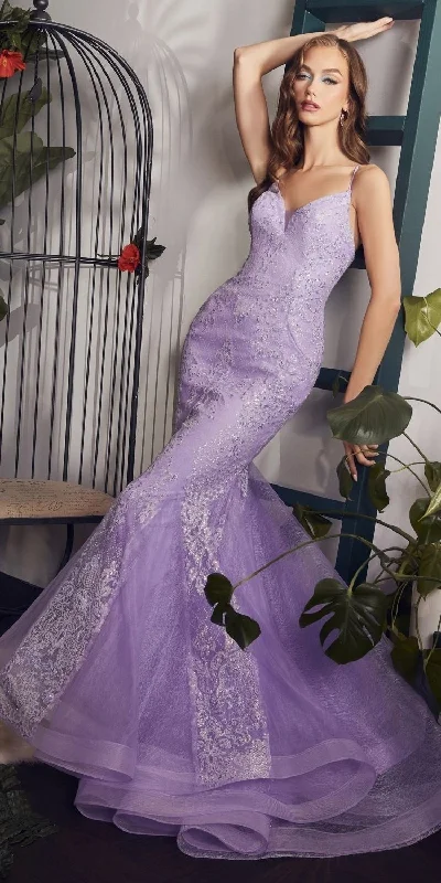 Ladivine CC2279 Long Glitter Printed Mermaid Gown