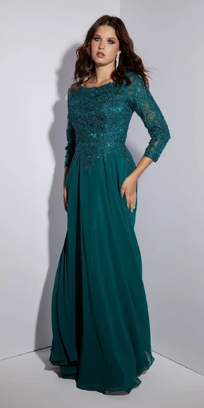 Eureka 6909 Long A-Line Long Sleeve Gown