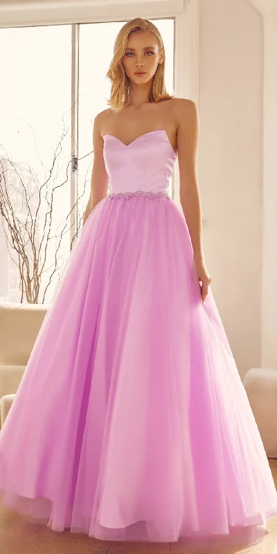 Juliet 265 Strapless A-Line Ball Gown Beaded Belt