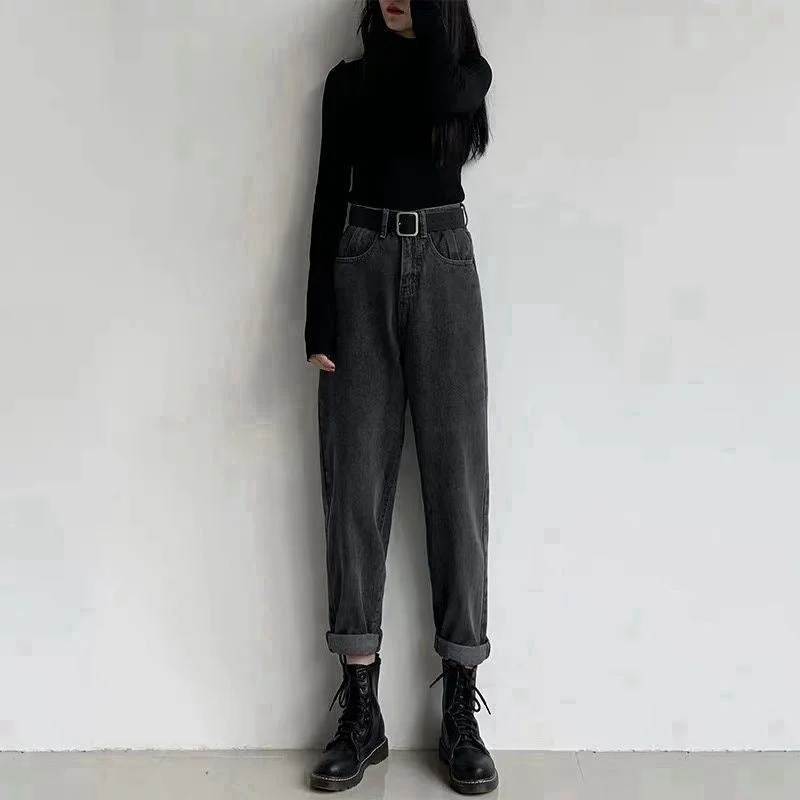 NiDELL: Women’s Vintage Jeans Long Pants for Winter