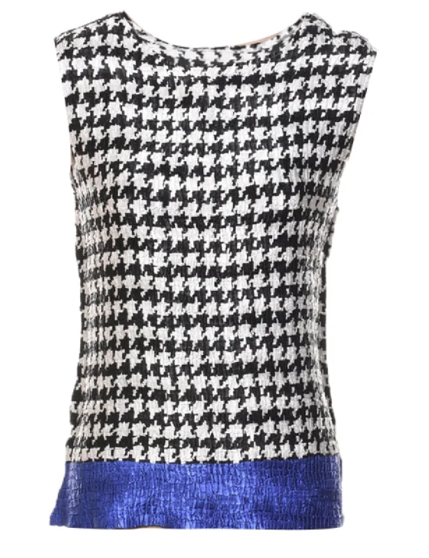 A Houndstooth Check Printed Top - M