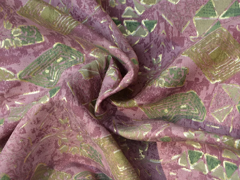 Baby Pink Floral Premium Modal Chanderi Silk Fabric