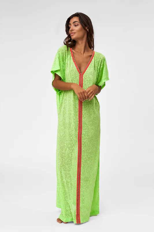 Lime Green Beach Cover Up - Inca Abaya Lime