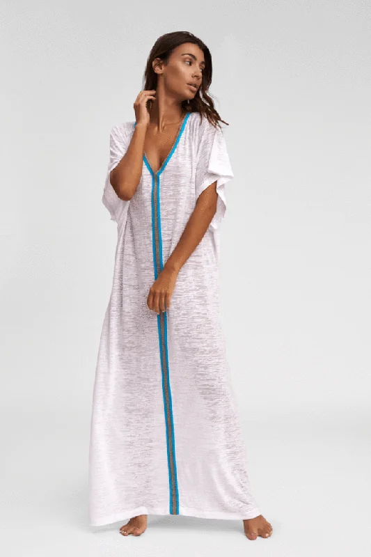 White Full Length Beach Cover Up - Inca Abaya White