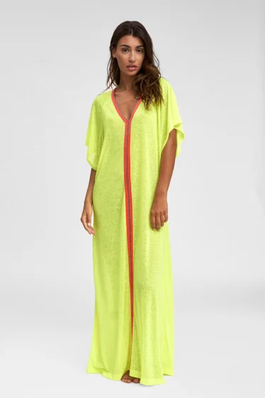 Neon Yellow Beach Dress - Inca Abaya Lemon