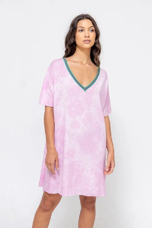 Pink Tie Dye Beach Cover Up