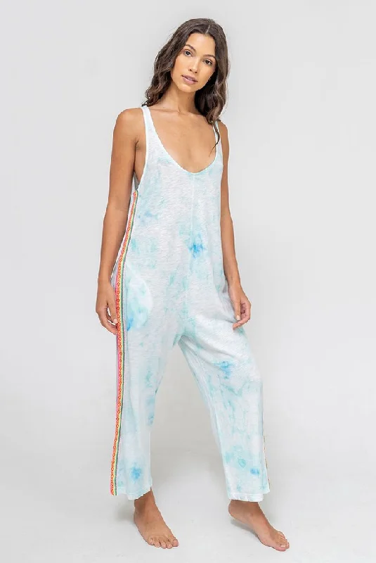 Sleeveless Jumpsuit - Tie Dye Jumpsuit Light Blue