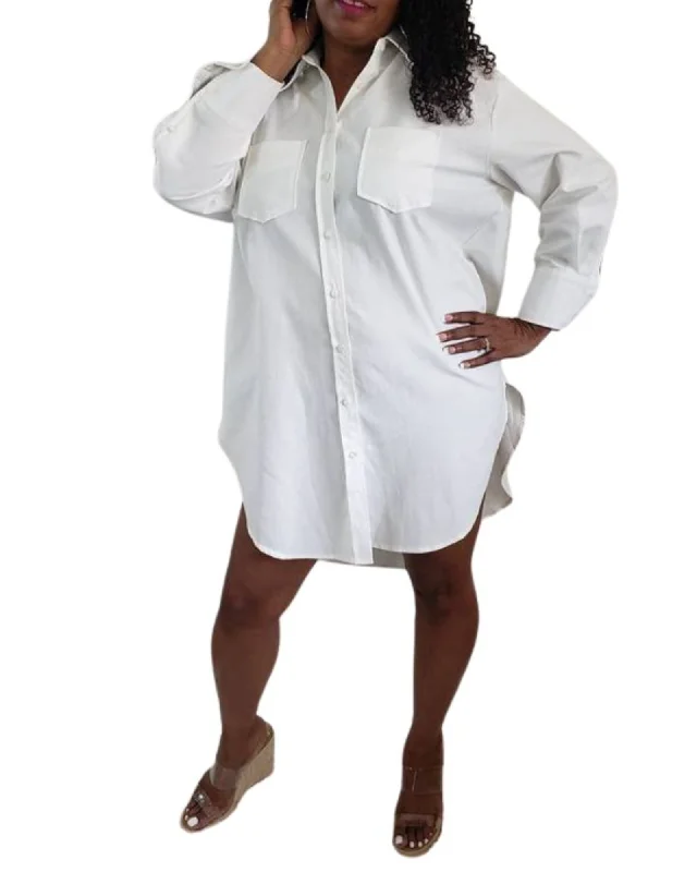 Oversized Shirtdress in White | White