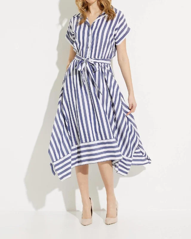 Striped Shirt Dress In Blue/White | Blue/White