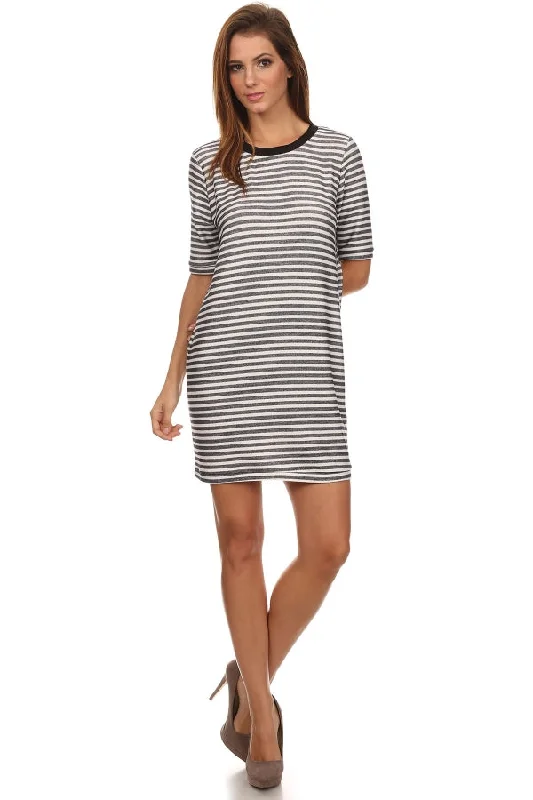 French Terry Striped T-Shirt Dress