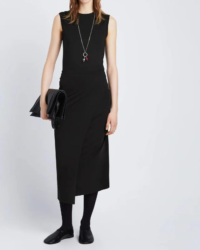 T Shirt Wrap Dres In Black | Black