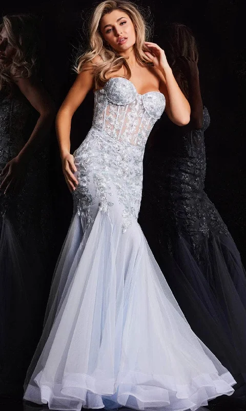 Jovani 22924 - Laced Sweetheart Mermaid Prom Gown