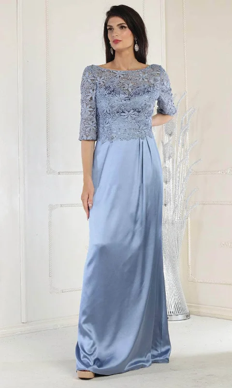 May Queen MQ1969 - Scoop Back Lace Long Gown