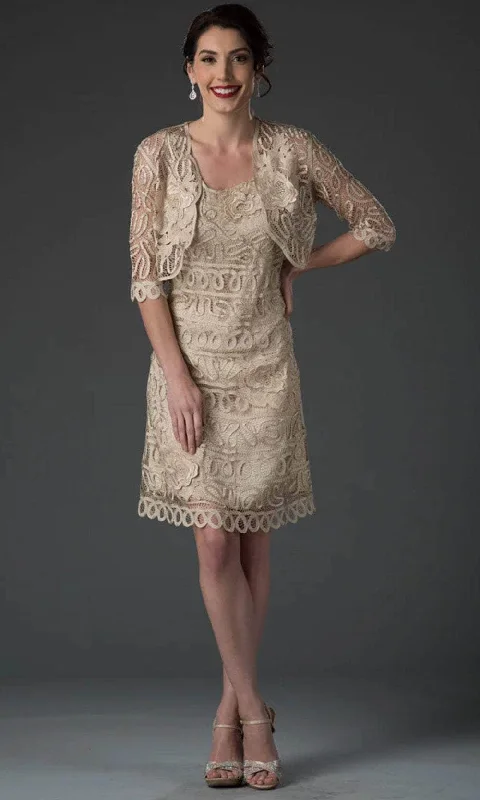 Soulmates D7186 - Sleeveless Lace Short Dress with Jacket